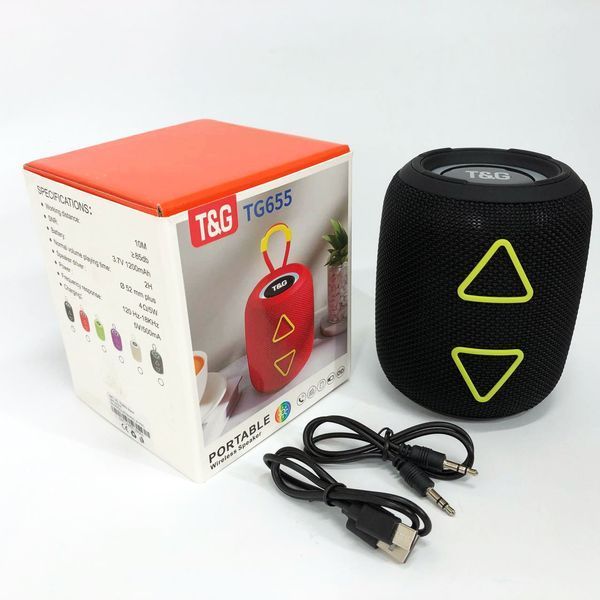 Портативна колонка TG655 5W з RGB підсвічуванням та ремінцем, Bluetooth колонка для вулиці. Колір: чорний 00017235 фото