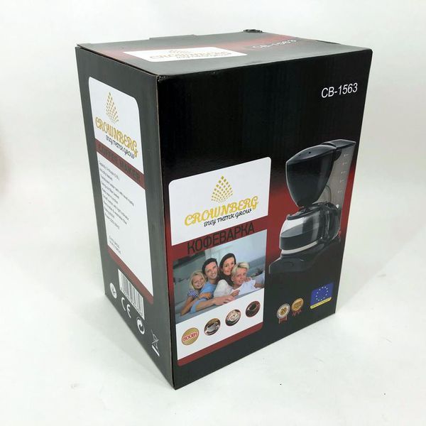 Капельная Кофеварка Crownberg CB-1563 800 Вт, капельная кофеварка для дома, маленькая кофеварка 00019684 фото