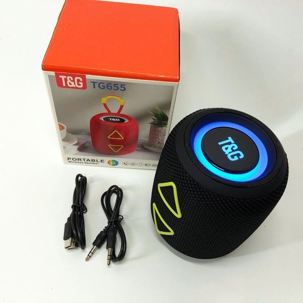 Портативна колонка TG655 5W з RGB підсвічуванням та ремінцем, Bluetooth колонка для вулиці. Колір: чорний 00017235 фото