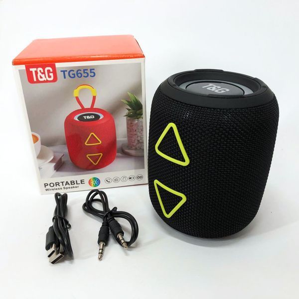 Портативна колонка TG655 5W з RGB підсвічуванням та ремінцем, Bluetooth колонка для вулиці. Колір: чорний 00017235 фото