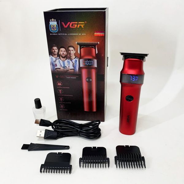 Машинка для стрижки волос VGR V-987 RED, Бритва триммер для мужчин 00015239 фото