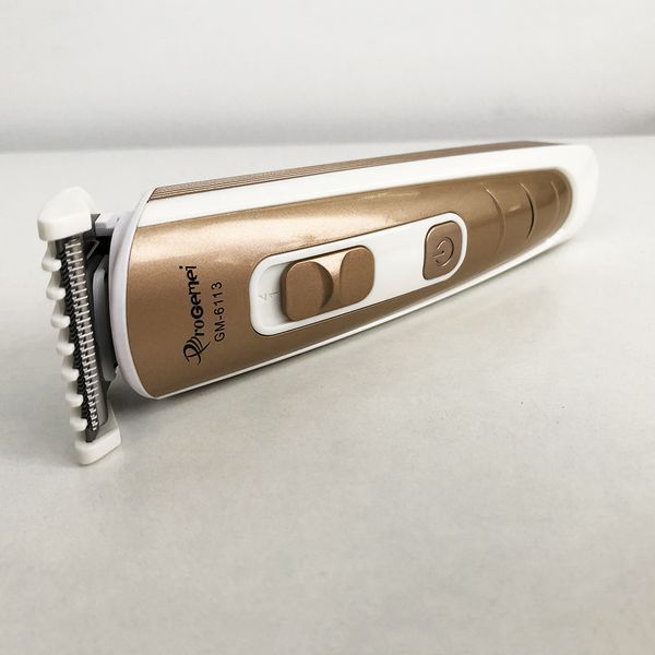 Машинка для стрижки волосся Gemei GM-6113 акумуляторна, чоловіча машинка для гоління. Колір: золотий 00014325 фото