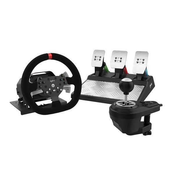 Ігрове кермо 3 педалі PXN V10 Gaming Racing PC/PS3/PS4/XO/SWITCH Професійне ігрове кермо (270&deg;/900&deg;) 00018121 фото