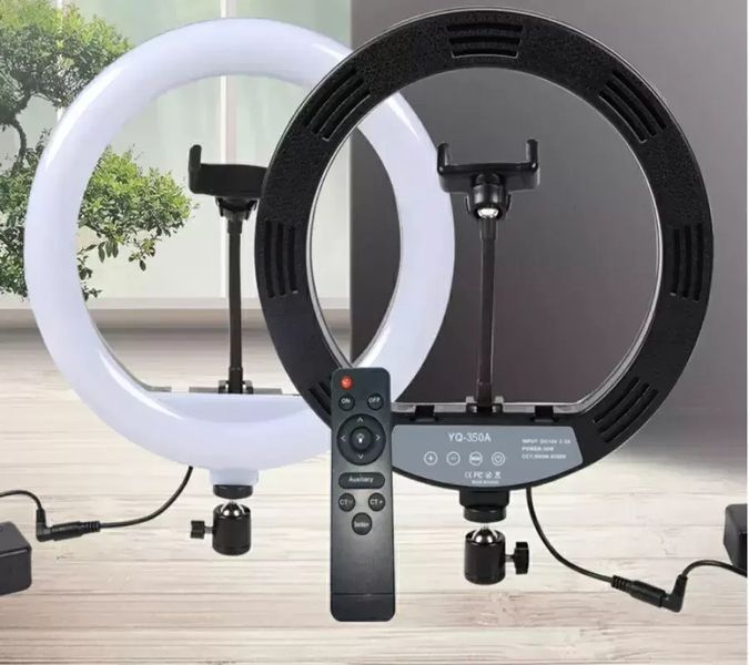 Кільцева LED лампа YQ-320B (30см) з утримувачем телефону для бьюті селфі зйомки Ring Light 00023747 фото