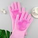 Силіконові рукавички Magic Silicone Gloves Pink для прибирання чистки миття посуду для будинку. Колір рожевий 00018715 фото 7
