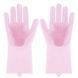 Силіконові рукавички Magic Silicone Gloves Pink для прибирання чистки миття посуду для будинку. Колір рожевий 00018715 фото 1
