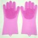 Силіконові рукавички Magic Silicone Gloves Pink для прибирання чистки миття посуду для будинку. Колір рожевий 00018715 фото 5