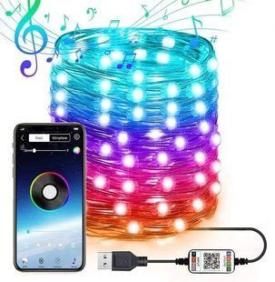 Новогодняя умная светодиодная гирлянда encora xmas lights, 100led, 10м с управлением через bluetooth 00024820 фото