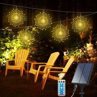 Светодиодные шаровые лампы Solar Starburst, светодиодные огни с дистанционным управлением, 8 режимами Теплый белый 00024741 фото