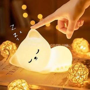Детский ночник Sleeping cat Светильник аккумуляторный сенсорный 6 режимов свечения 5Вт 00016544 фото