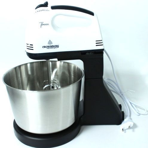Миксер CROWNBERG CB-7321 с чашей/металл, миксеры с чашей, миксер тестомес для дома, кухонный стационарный 00020217 фото