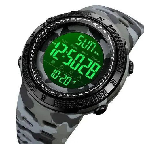Часы наручные мужские SKMEI 2070CMGY GRAY CAMO, военные тактические часы. Цвет: серый камуфляж 00022066 фото