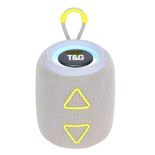Портативная колонка TG655 5W с RGB подсветкой и ремешком, Громкая блютуз колонка. Цвет: серый 00017236 фото