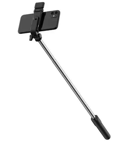 Селф палка, штатив-монопод для телефона с Bluetooth пультом и LED светом Selfie Stick DF-01S AND 5222 (черный) 00023799 фото