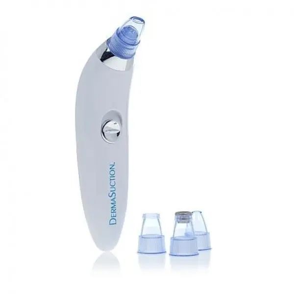 Вакуумный очиститель Derma suction DS Vacuum для профессиональной чистки кожи и пор лица - легкий компактный удобный прибор в использовании + 4 насадки, Белый 00014764 фото