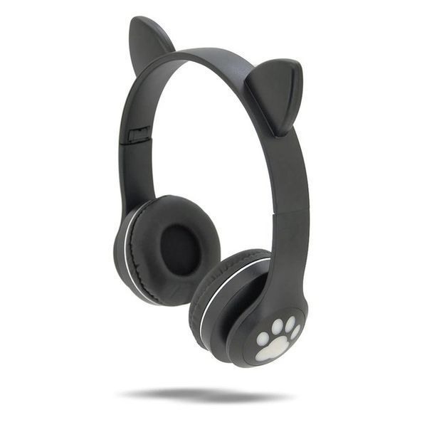 Беспроводные наушники с кошачьими ушками и RGB подсветкой Cat VZV 23M. Цвет: черный 00023807 фото