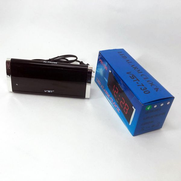 Электронные Часы VST-730-4 green, цифровые настольные сетевые часы, led alarm clock с будильником 00012596 фото