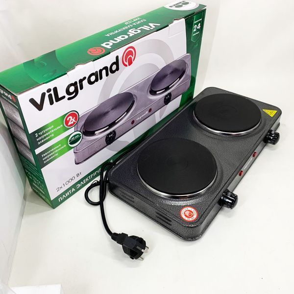 Настольная плита электрическая ViLgrand VHP152F. Цвет: серый 00019449 фото