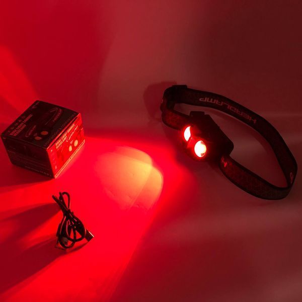 Фонарь налобный WT208 2COB, белый, красный, Налобный фонарик с usb зарядкой, Водонепроницаемый фонарик 00023198 фото