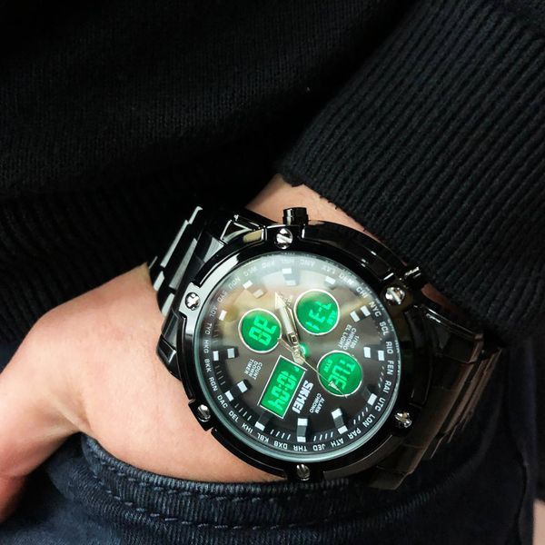 Часы наручные мужские SKMEI 1389BK BLACK, водонепроницаемые мужские часы. Цвет: черный 00022036 фото