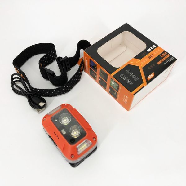 Ліхтар налобний WH-0218-XPG(white+yellow)+SMD(red), Налобний ліхтар для туризму риболовлі та полювання 00023071 фото