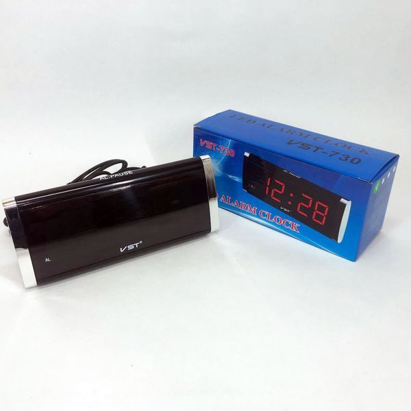 Электронные Часы VST-730-4 green, цифровые настольные сетевые часы, led alarm clock с будильником 00012596 фото