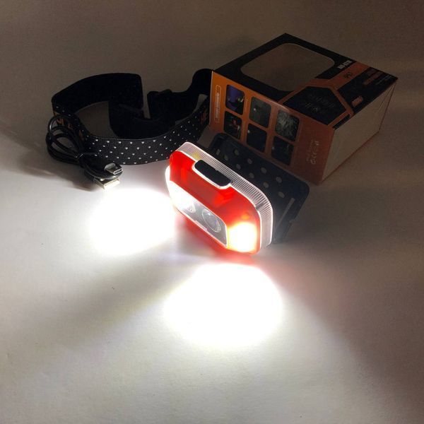 Ліхтар налобний WH-0218-XPG(white+yellow)+SMD(red), Налобний ліхтар для туризму риболовлі та полювання 00023071 фото