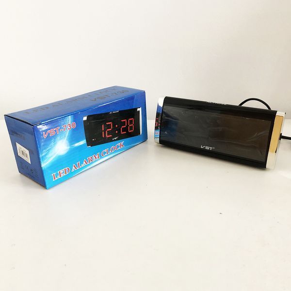 Электронные Часы VST-730-4 green, цифровые настольные сетевые часы, led alarm clock с будильником 00012596 фото