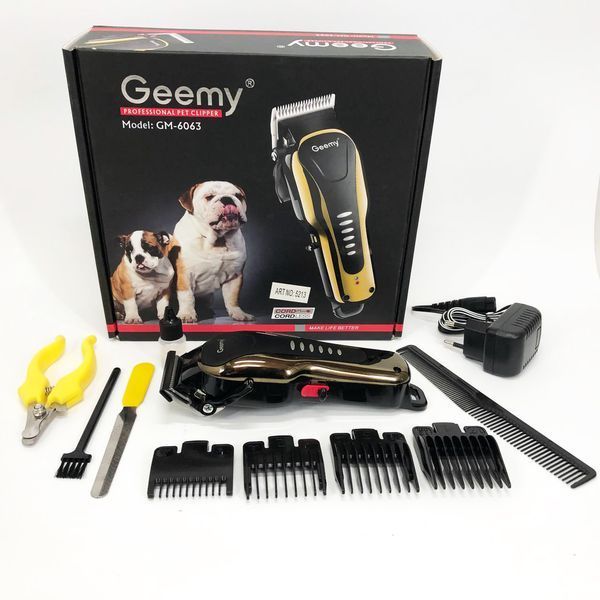 Машинка для стрижки тварин Gemei GM 6063 + 4 насадки грумінгу 00021880 фото