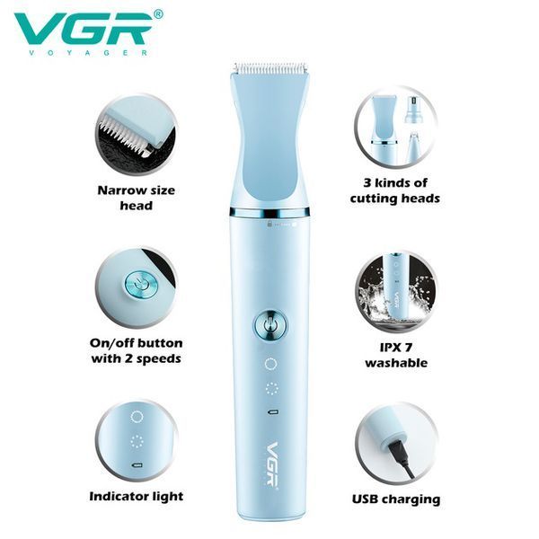 Аккумуляторная машинка для стрижки животных VGR 3 в 1 V-205 00021885 фото