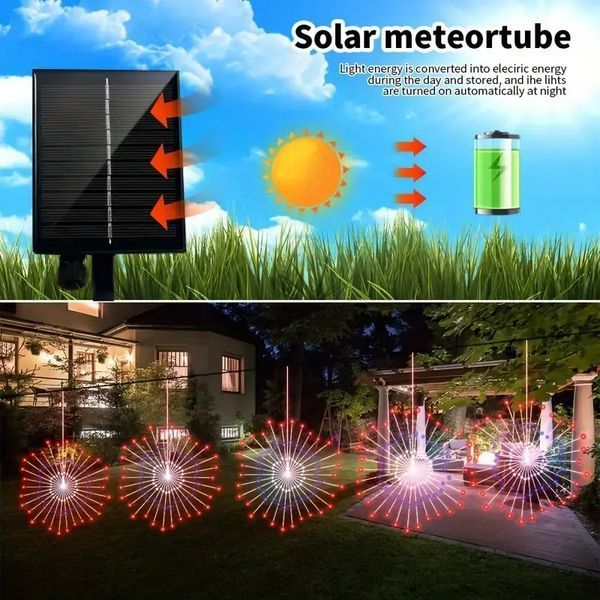 Світлодіодні кульові лампи Solar Starburst, світлодіодні вогні з дистанційним керуванням, 8 режимами Теплий білий 00024741 фото