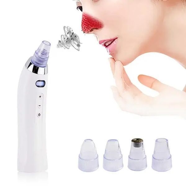 Вакуумный очиститель Derma suction DS Vacuum для профессиональной чистки кожи и пор лица - легкий компактный удобный прибор в использовании + 4 насадки, Белый 00014764 фото