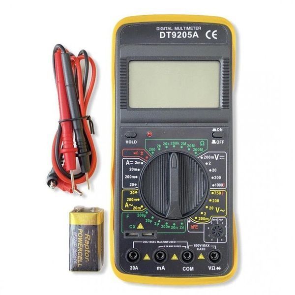 Мультиметр цифровой тестер Digital Multimeter DT9205A со звуком, для автомобиля, хороший мультиметр 00017262 фото