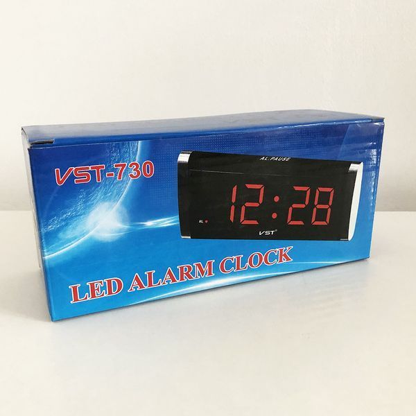 Электронные Часы VST-730-4 green, цифровые настольные сетевые часы, led alarm clock с будильником 00012596 фото