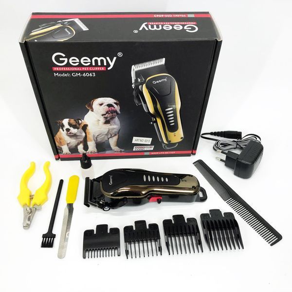 Машинка для стрижки тварин Gemei GM 6063 + 4 насадки грумінгу 00021880 фото