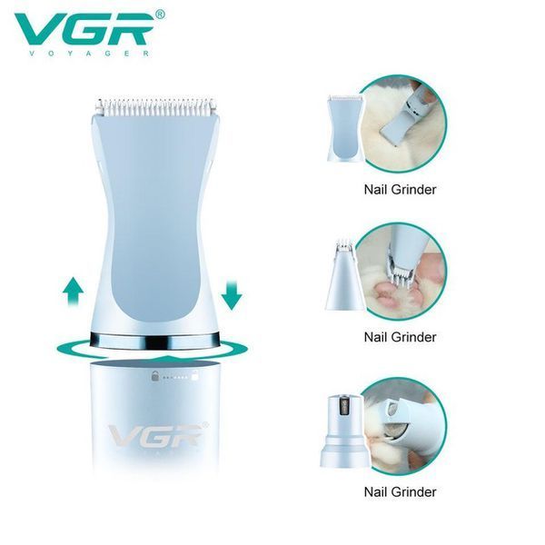 Аккумуляторная машинка для стрижки животных VGR 3 в 1 V-205 00021885 фото