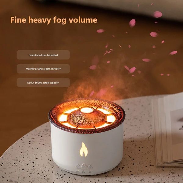Ароматичний дифузор Volcano Fire Flame, аромотерапія, зволожувач повітря, 2 кольори пульт Jellyfish Mist Flame Volcano Home Appliance Life Store 00018610 фото