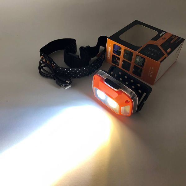 Ліхтар налобний WH-0218-XPG(white+yellow)+SMD(red), Налобний ліхтар для туризму риболовлі та полювання 00023071 фото