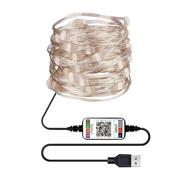 Новорічна розумна світлодіодна гірлянда encora xmas lights, 100led, 10м з керуванням через bluetooth 00024820 фото