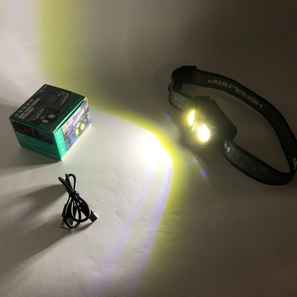 Фонарь налобный WT208 2COB, белый, красный, Налобный фонарик с usb зарядкой, Водонепроницаемый фонарик 00023198 фото