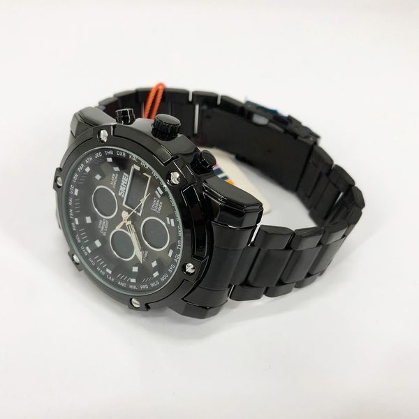 Часы наручные мужские SKMEI 1389BK BLACK, водонепроницаемые мужские часы. Цвет: черный 00022036 фото
