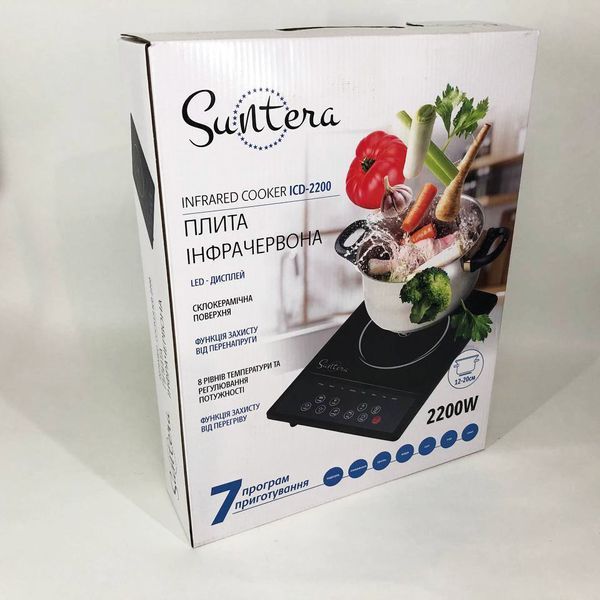 Плитка индукционная Suntera ICD-2200, 2200 Вт, инфракрасная мини плита, индукционная плита мини 00018930 фото
