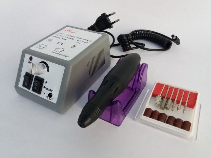 Фрезер для манікюру Beauty nail DM-14/2000, ручний фрезер для манікюру, для зняття гель лаку. Колір: сірий 00014326 фото