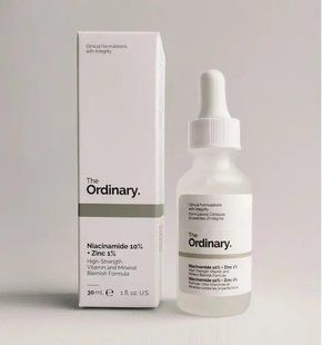 Сыворотка для лица с ниацинамидом и цинком The Ordinary Niacinamide 10% + Zinc 1% 30 мл 00015623 фото