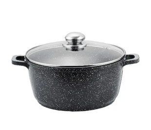 Кастрюля казан с крышкой Benson BN-297 из литого алюминия и мраморным антипригарным покрытием объемом 1.5 л. 00019195 фото