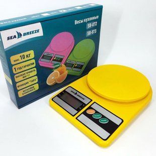 Весы кухонные SeaBreeze SB-071, Электрические кухонные весы, Точные кухонные весы. Цвет: желтый 00018796 фото