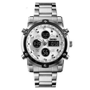 Часы наручные мужские SKMEI 1389SI SILVER, брендовые мужские часы. Цвет: серебряный 00022037 фото