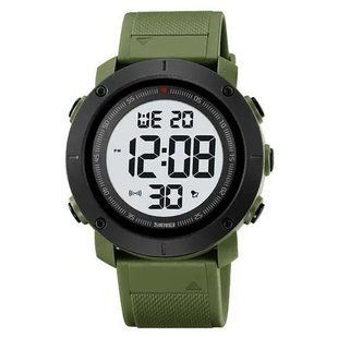 Часы наручные мужские SKMEI 2122AGWT ARMY GREEN-WHITE, армейские часы противоударные. Цвет: зеленый 00022067 фото