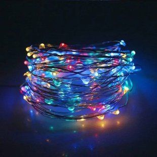 Xmas гирлянда 50 Led 5M(Copper) на медной проволоке (Капля росы) M MULTI работает от батареек+USB Мультицвет 00024821 фото