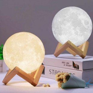 Ночник светящаяся луна Moon Lamp 13 см, Ночник для ребенка на ночь, Ночник для хорошего сна ребенка 00016216 фото